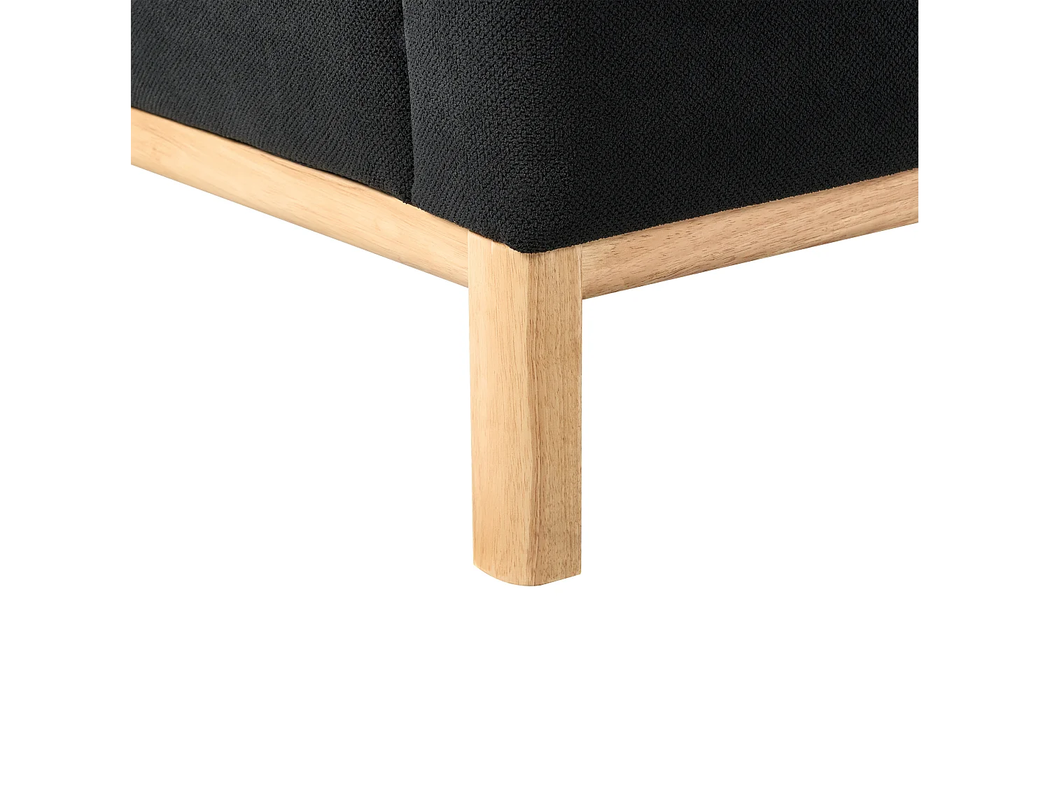 Sofá de canto SOSJO Tecido Preto 3 lugares à direita