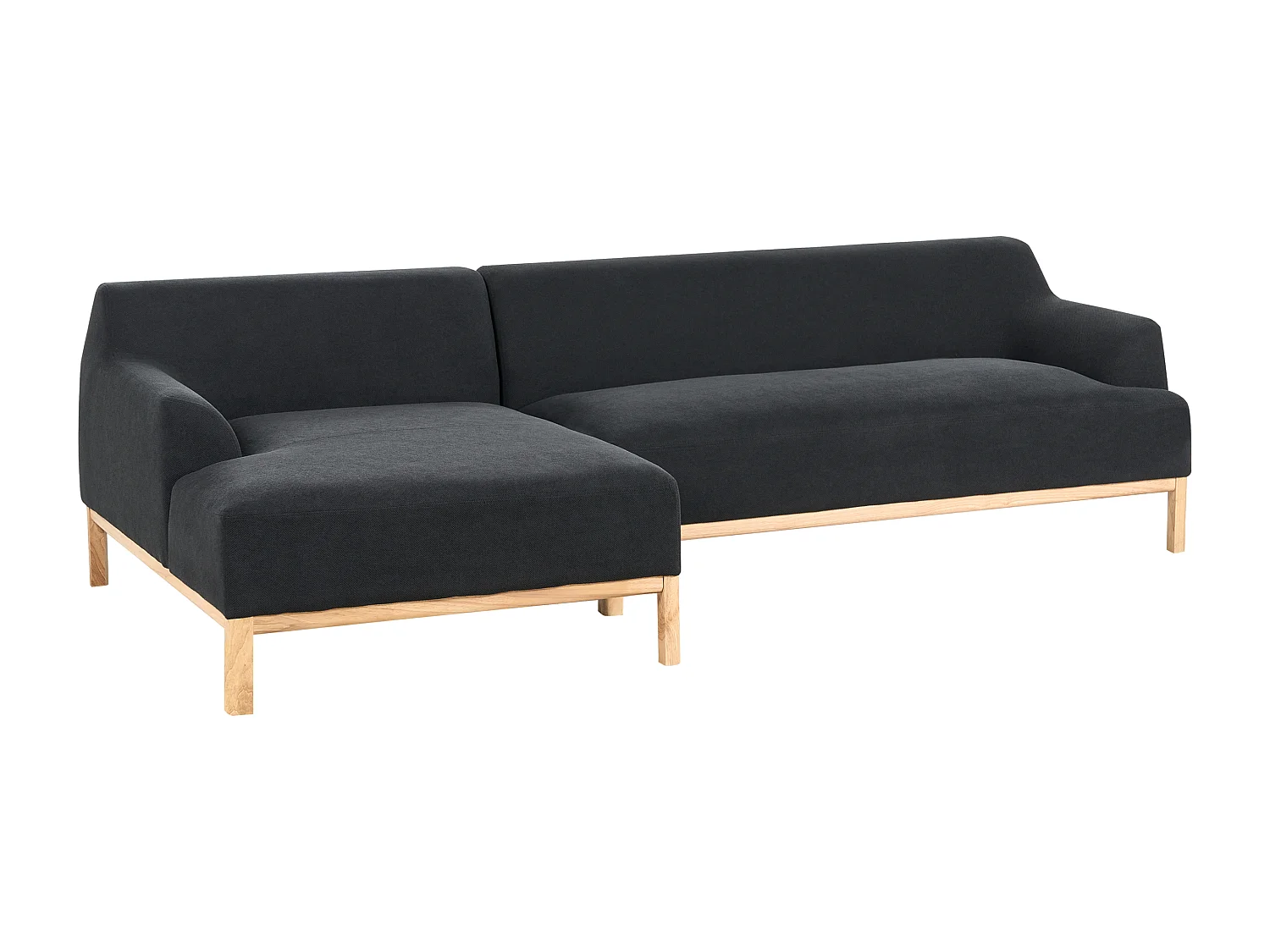 Canapé d'angle SOSJO Tissu Noir 3 places Côté droit