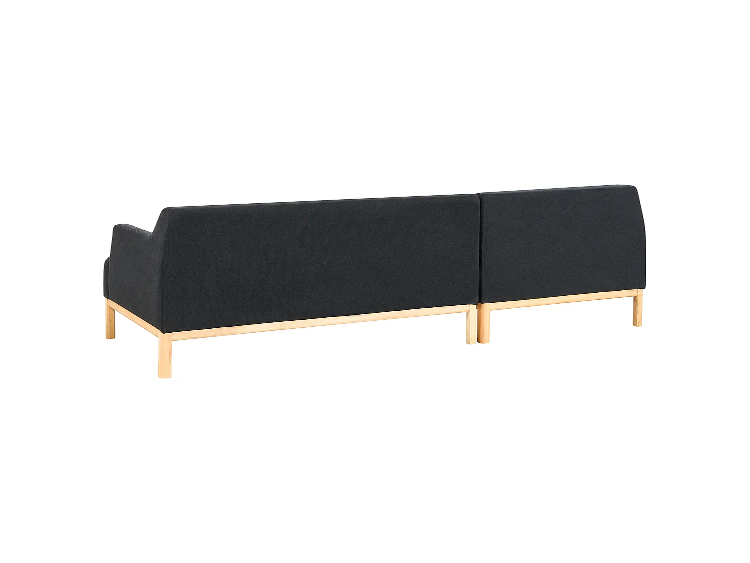 Ecksofa SOSJO Stoff Schwarz 3-Sitzer rechtsseitig