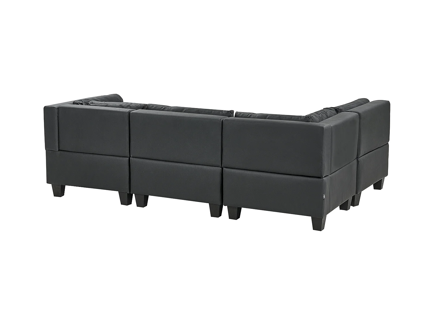 Canapé d'angle modulable 4 places UNSTAD Cuir PU Noir Côté droit