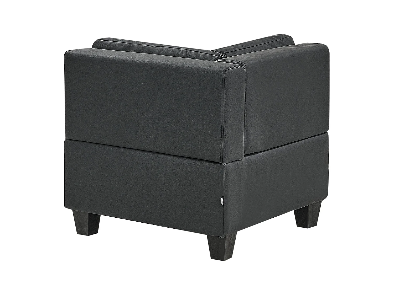 Canapé d'angle modulable 4 places UNSTAD Cuir PU Noir Côté droit