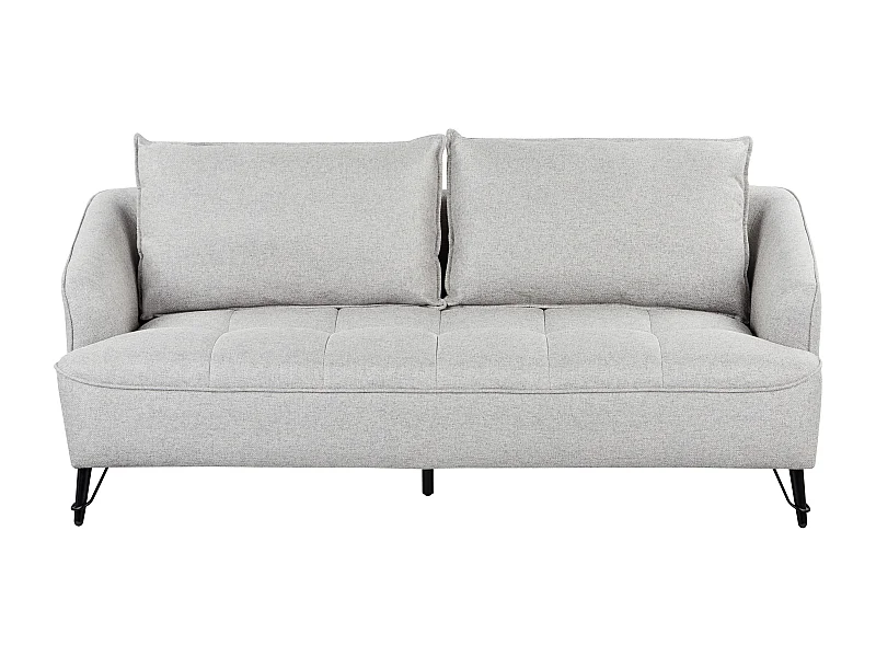 Sofa HOBRO Stoff Grau 3-Sitzer