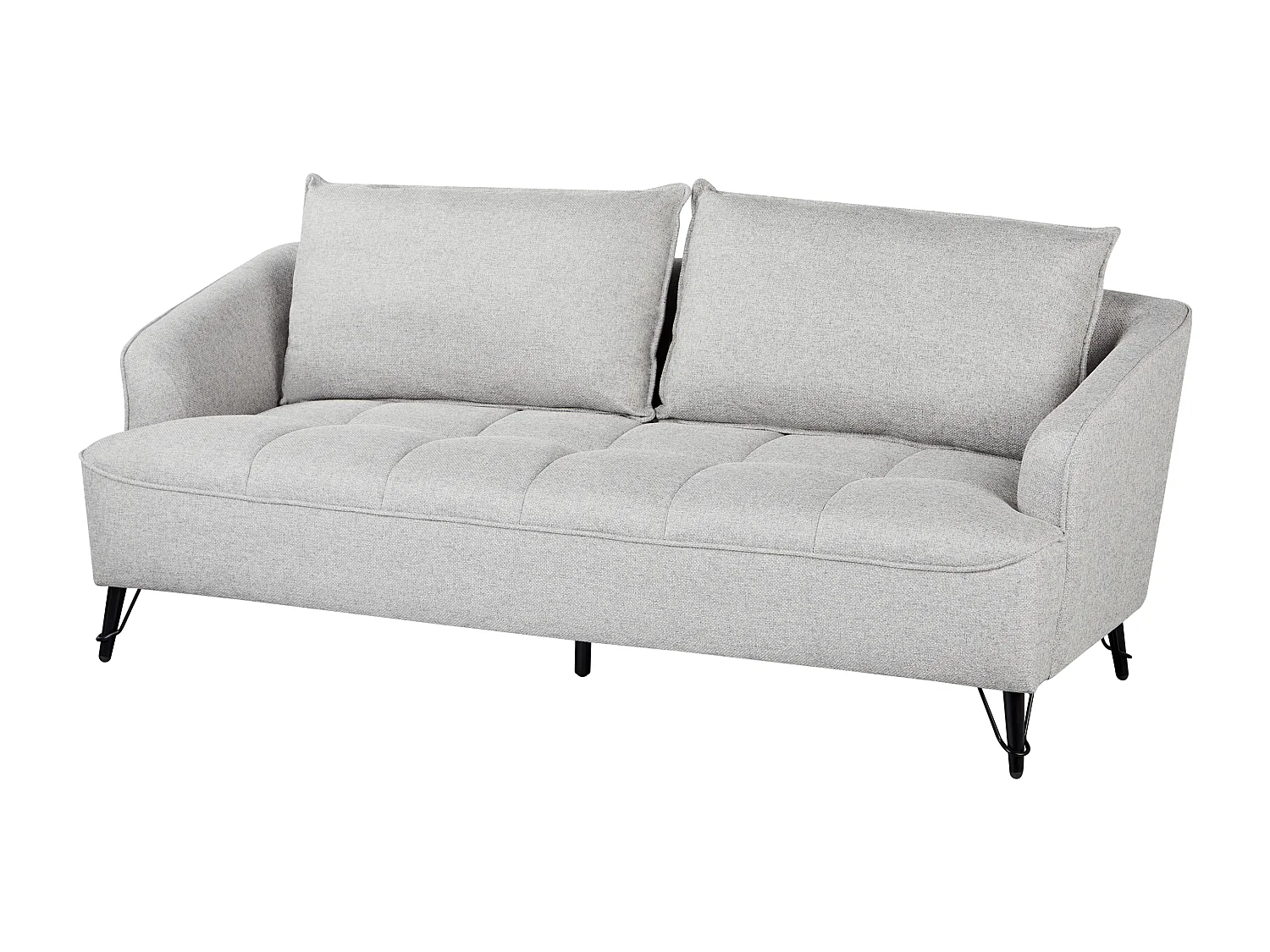 Sofa HOBRO Stoff Grau 3-Sitzer