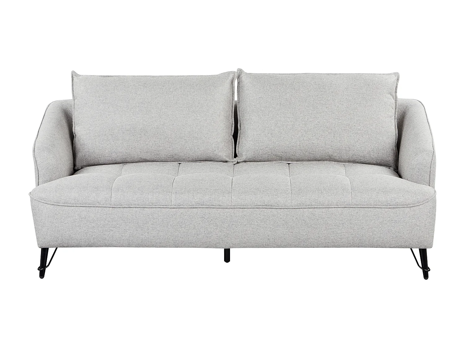 Sofa HOBRO Stoff Grau 3-Sitzer