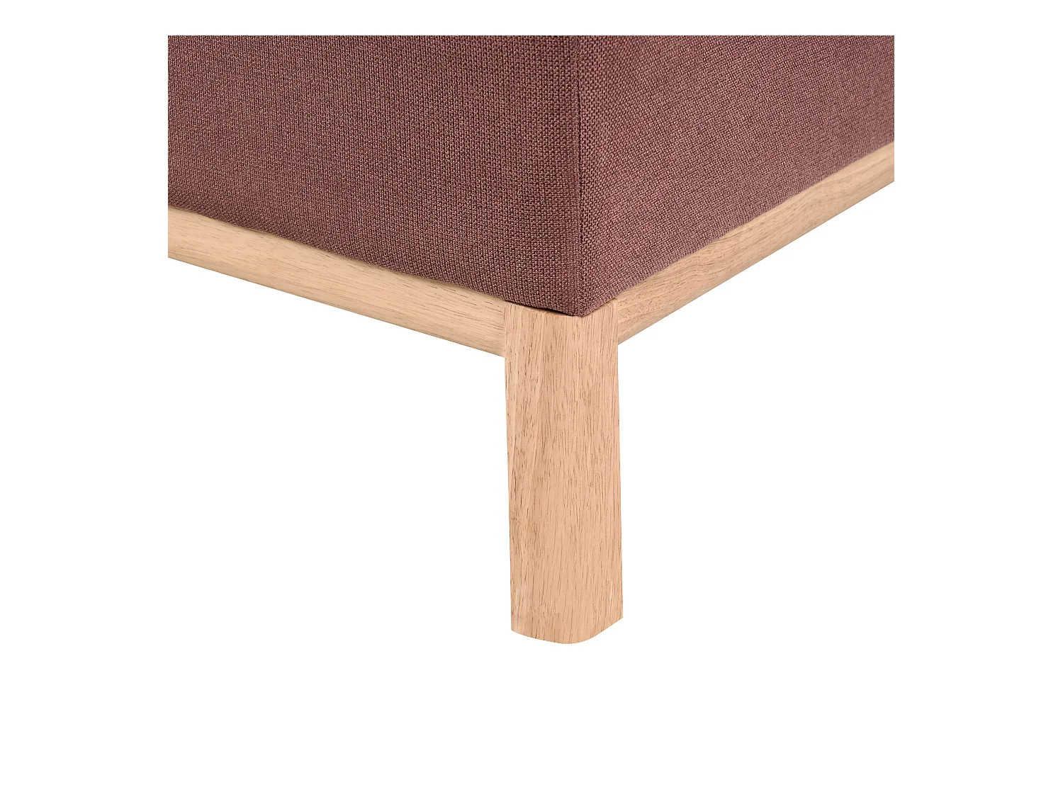 Canapé d'Angle à droite Pieds en Bois Meuble Coin de Salon en Tissu Polyester Rouge Bordeaux Sosjo