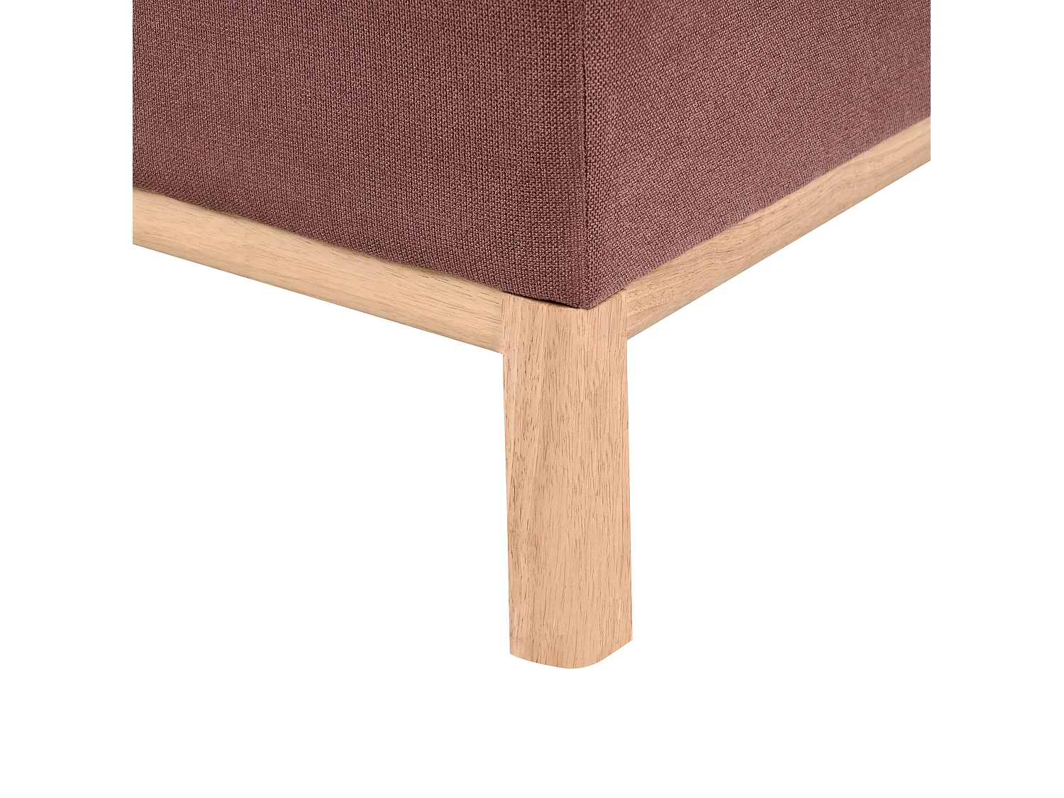 Canapé d'Angle à droite Pieds en Bois Meuble Coin de Salon en Tissu Polyester Rouge Bordeaux Sosjo