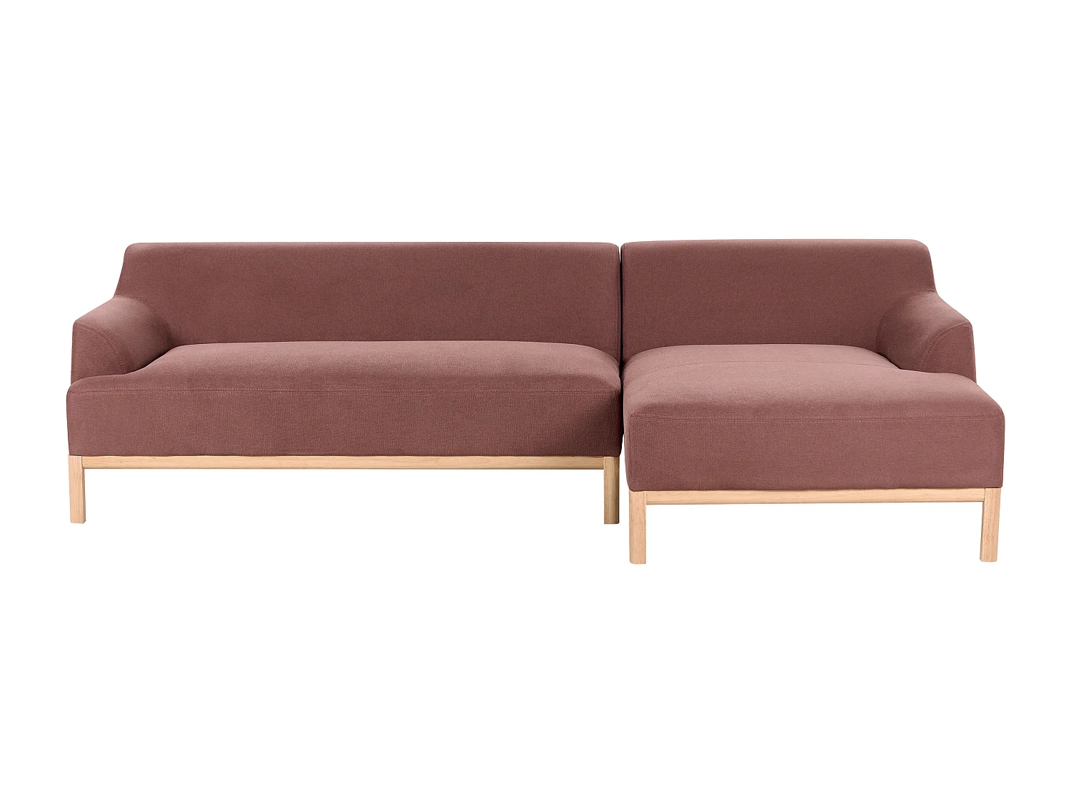 Ecksofa SOSJO Stoff Burgunderrot 3-Sitzer linksseitig