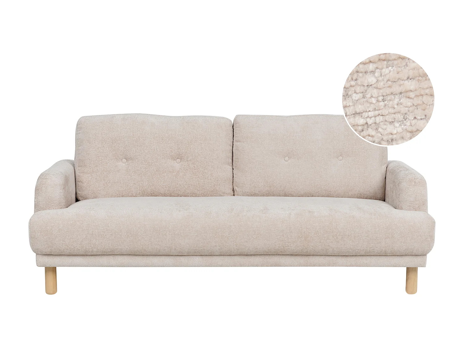 Sofa TUVE Bouclé Beige 3-Sitzer