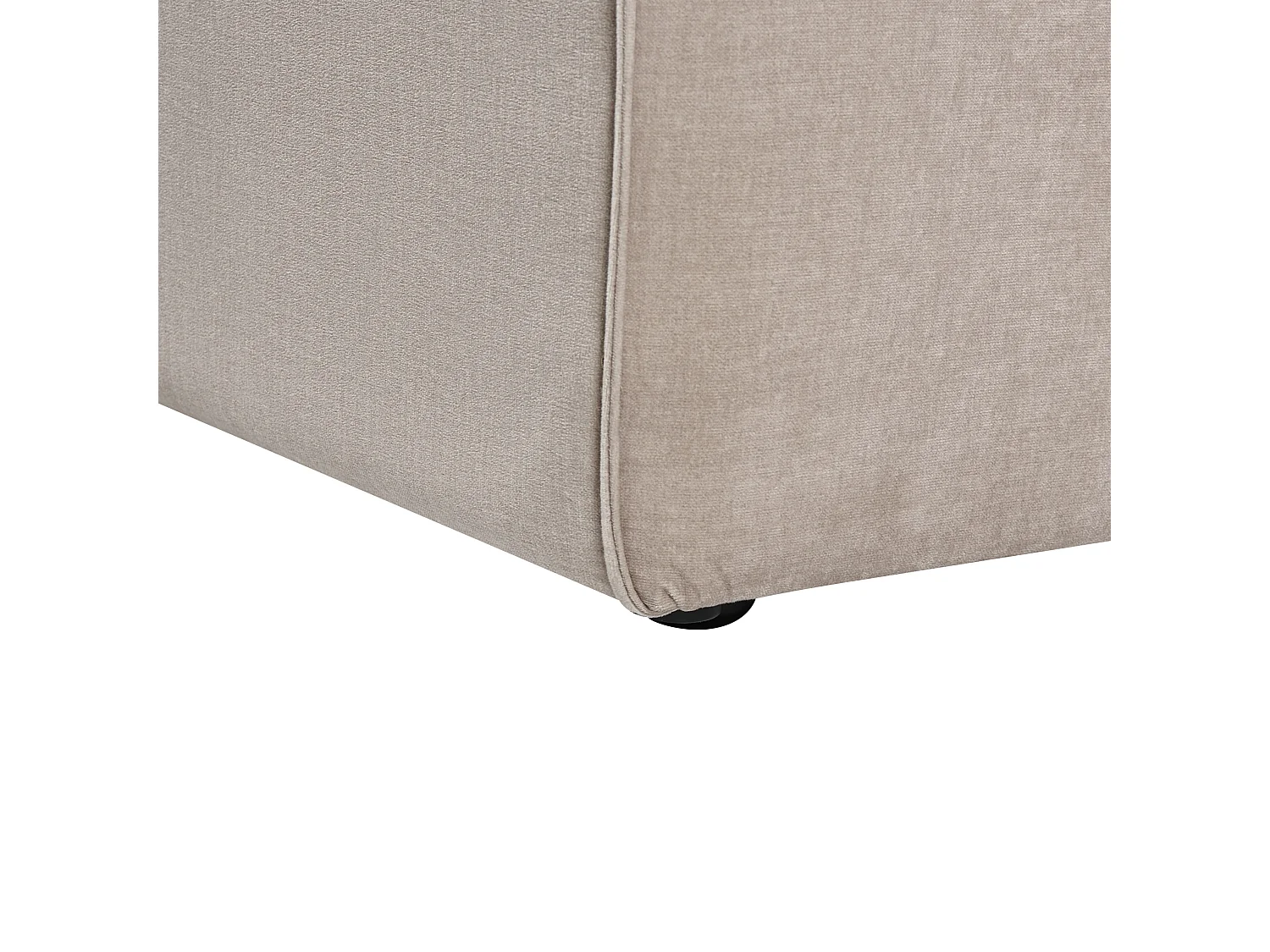 Ecksofa VERNON Samtstoff Taupe 3-Sitzer rechtsseitig