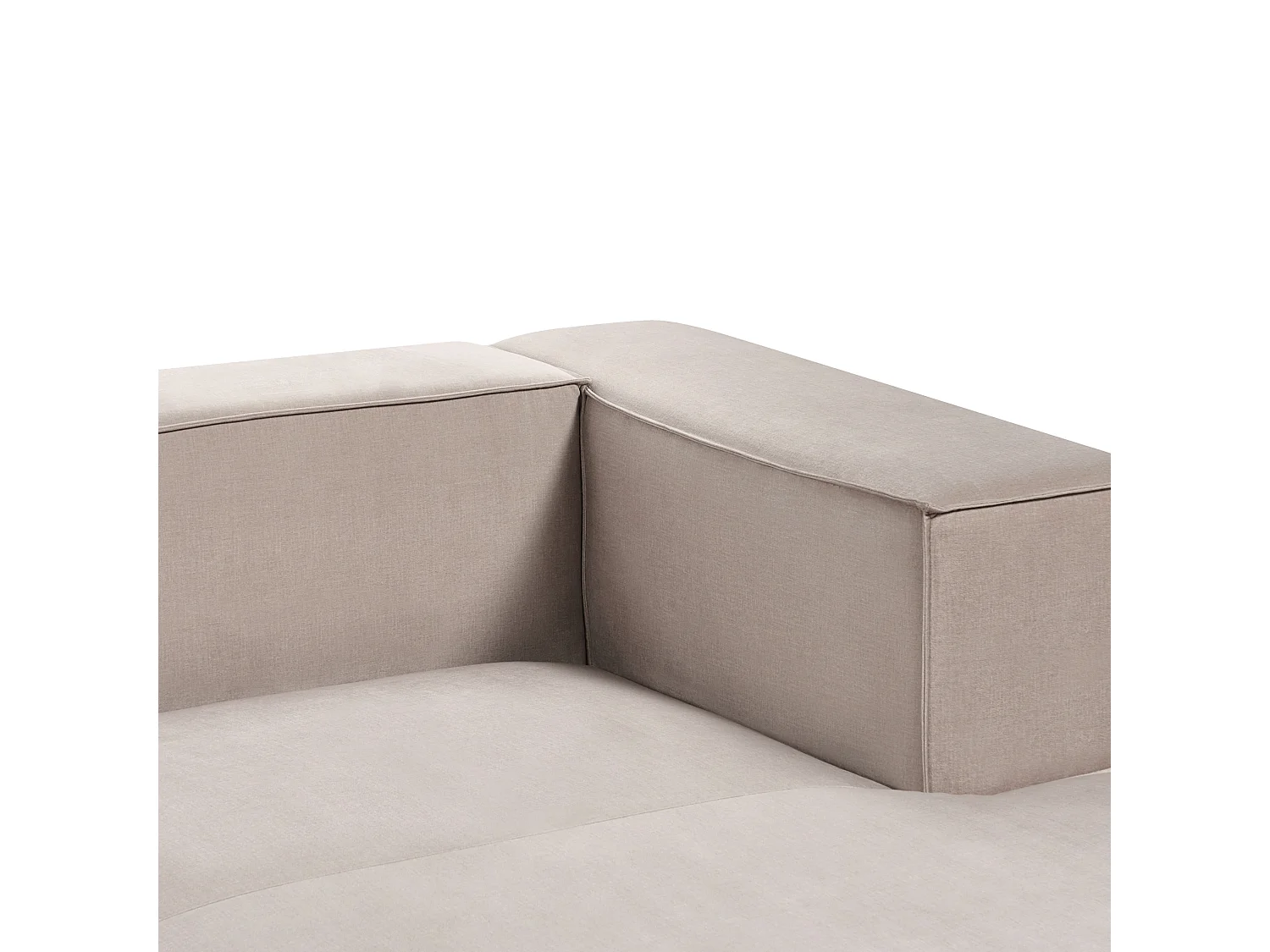 Ecksofa VERNON Samtstoff Taupe 3-Sitzer rechtsseitig