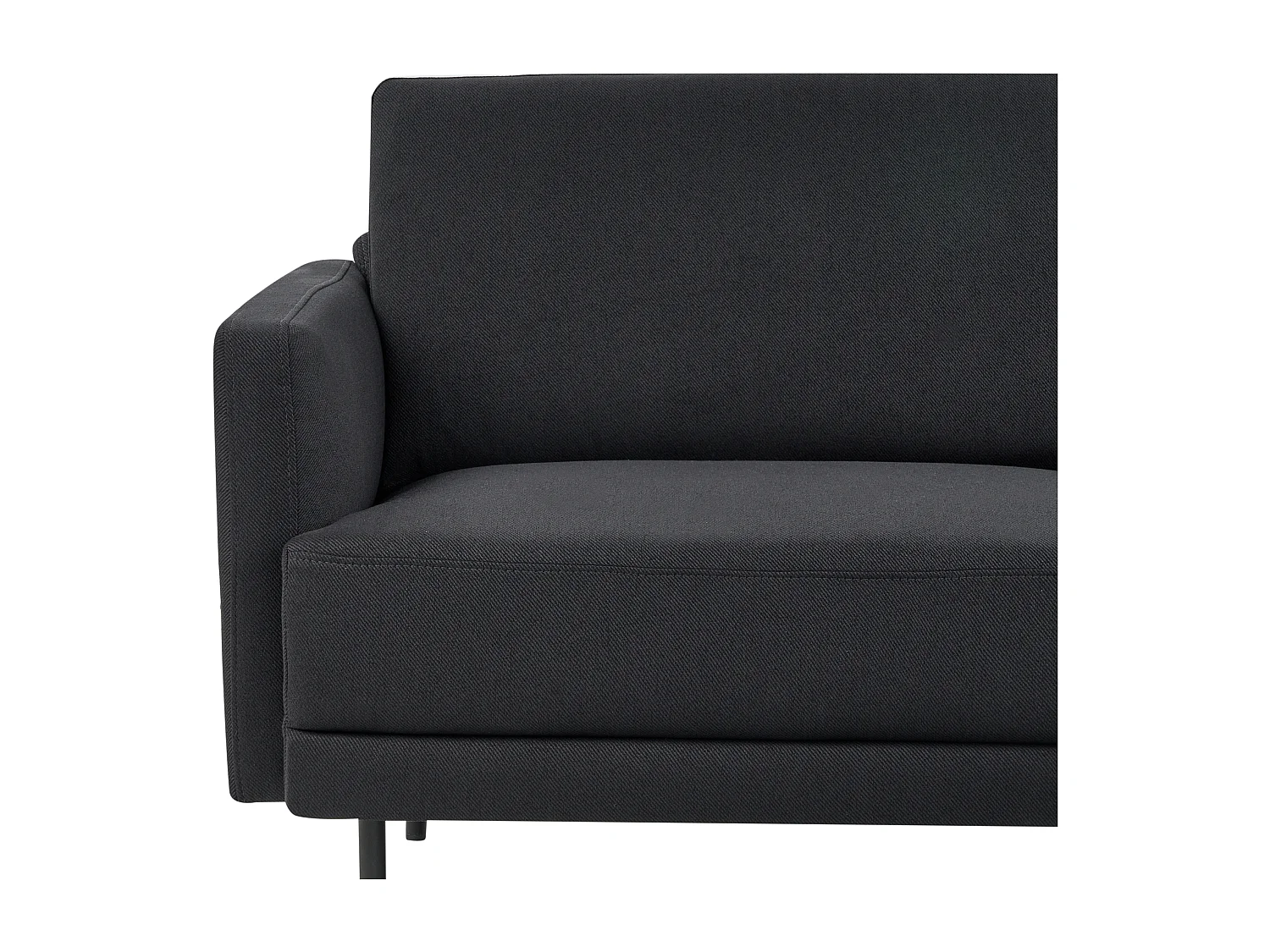 2-Sitzer Ecksofa mit hohen Metallbeinen schwarz linksseitig Glamour Modern Breda