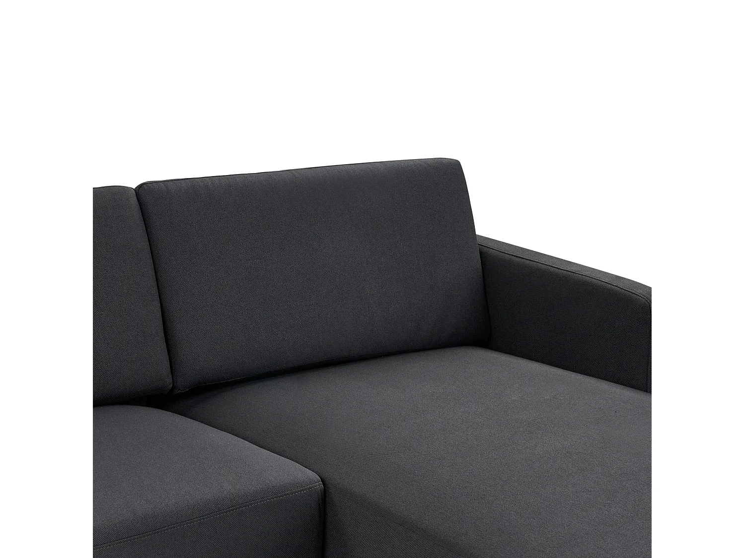 2-Sitzer Ecksofa mit hohen Metallbeinen schwarz linksseitig Glamour Modern Breda