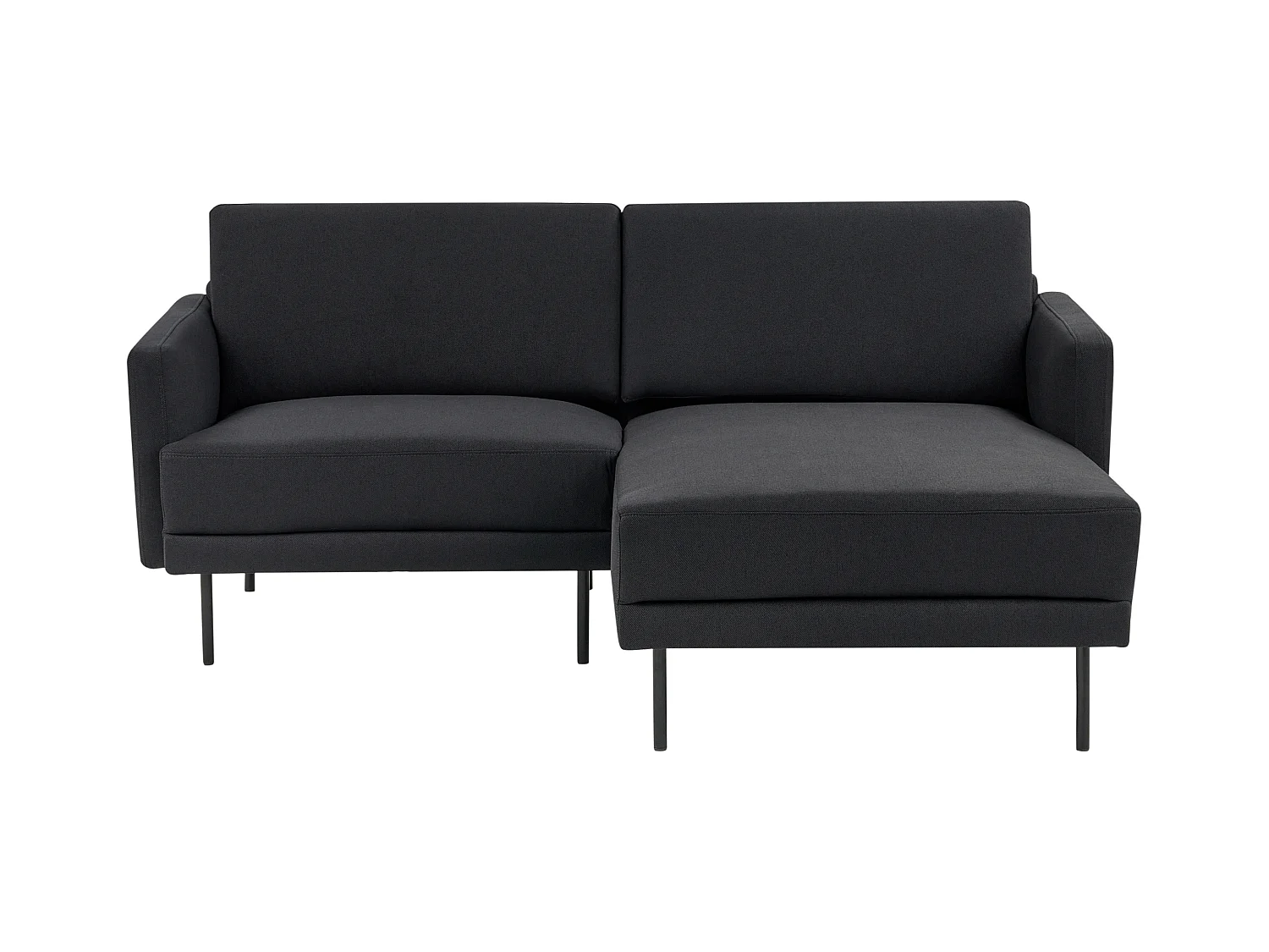 Canapé d'angle 2 places BREDA Tissu Noir Côté droite