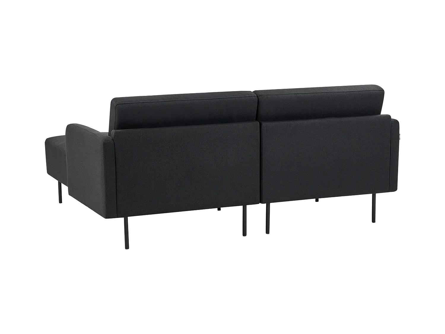2-Sitzer Ecksofa mit hohen Metallbeinen schwarz linksseitig Glamour Modern Breda