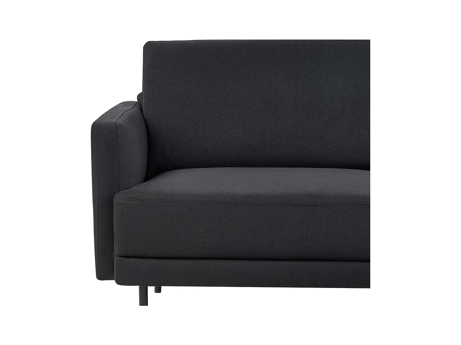 2-Sitzer Ecksofa mit hohen Metallbeinen schwarz linksseitig Glamour Modern Breda