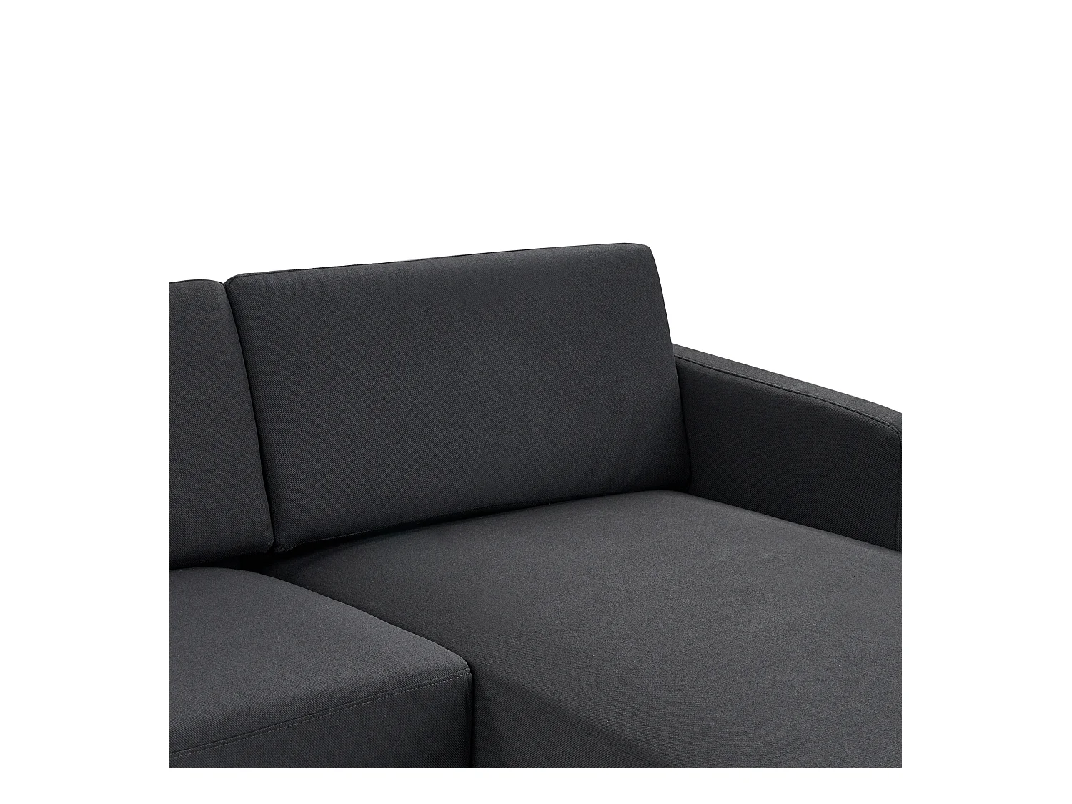 2-Sitzer Ecksofa mit hohen Metallbeinen schwarz linksseitig Glamour Modern Breda