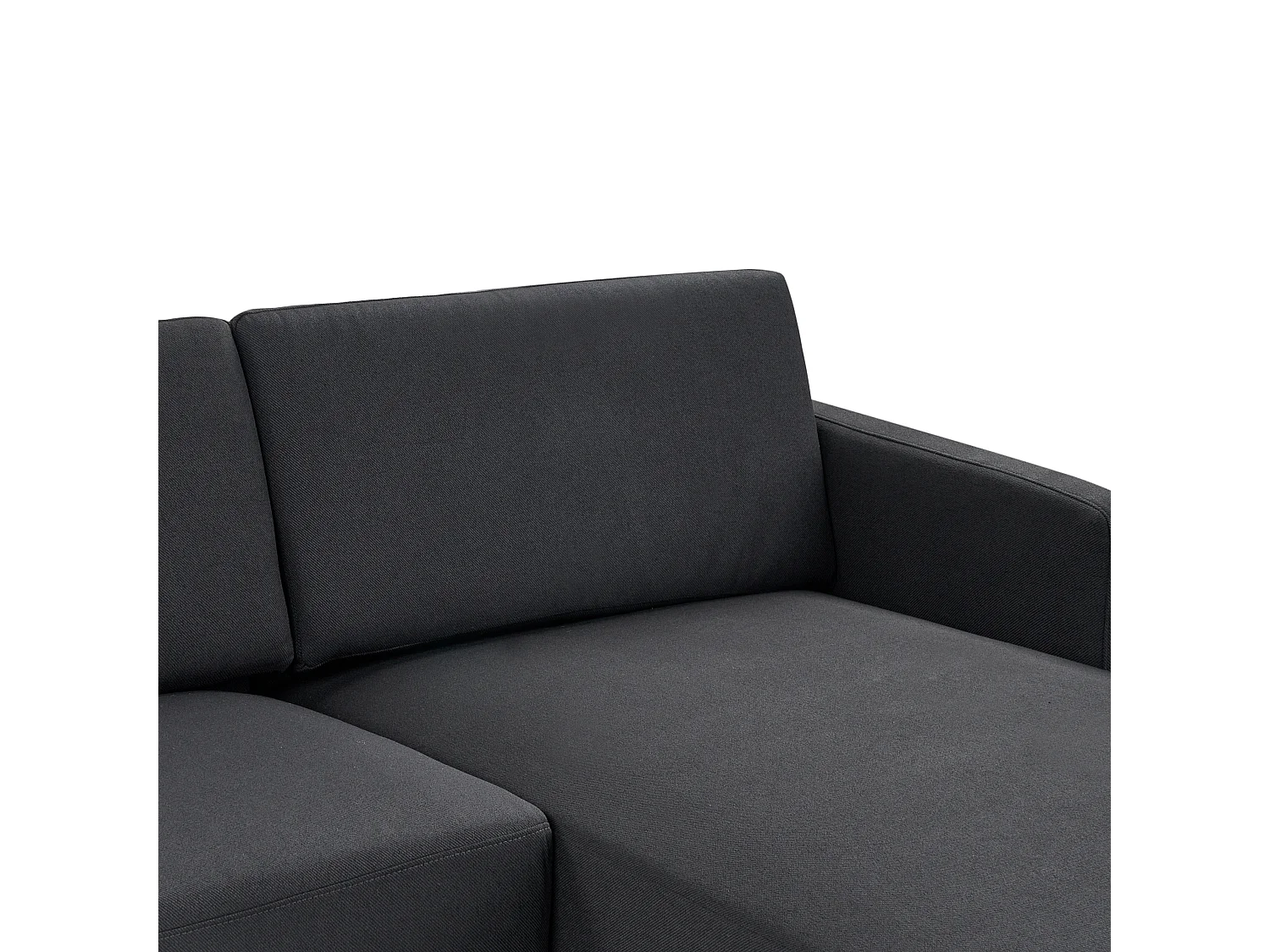 Sofá de canto BREDA Tecido Preto 2 lugares à esquerda