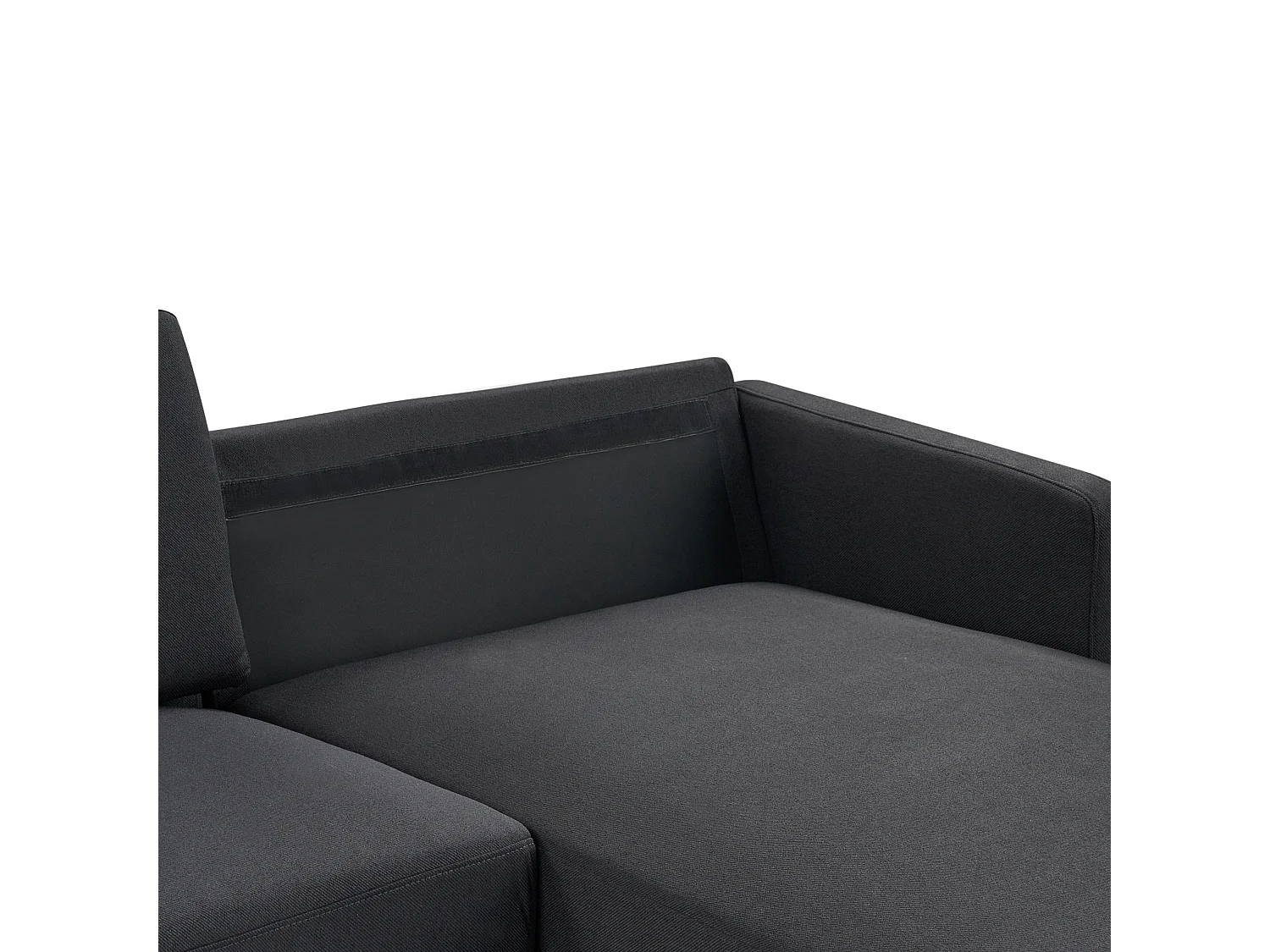 Sofá de canto BREDA Tecido Preto 2 lugares à esquerda