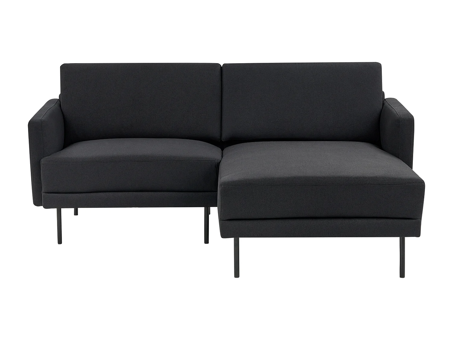 Canapé d'angle 2 places BREDA Tissu Noir Côté gauche