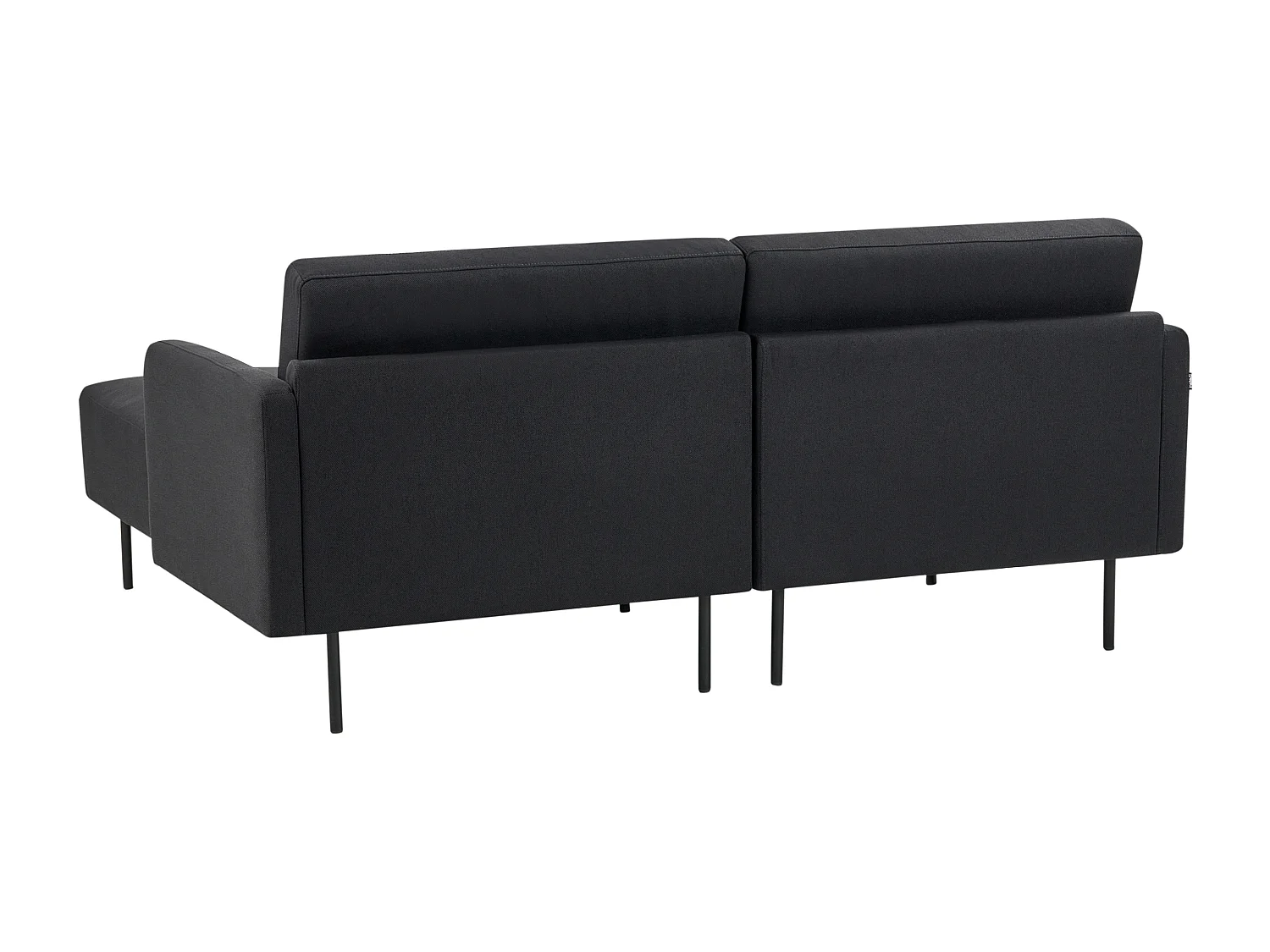 Canapé d'angle 2 places BREDA Tissu Noir Côté gauche