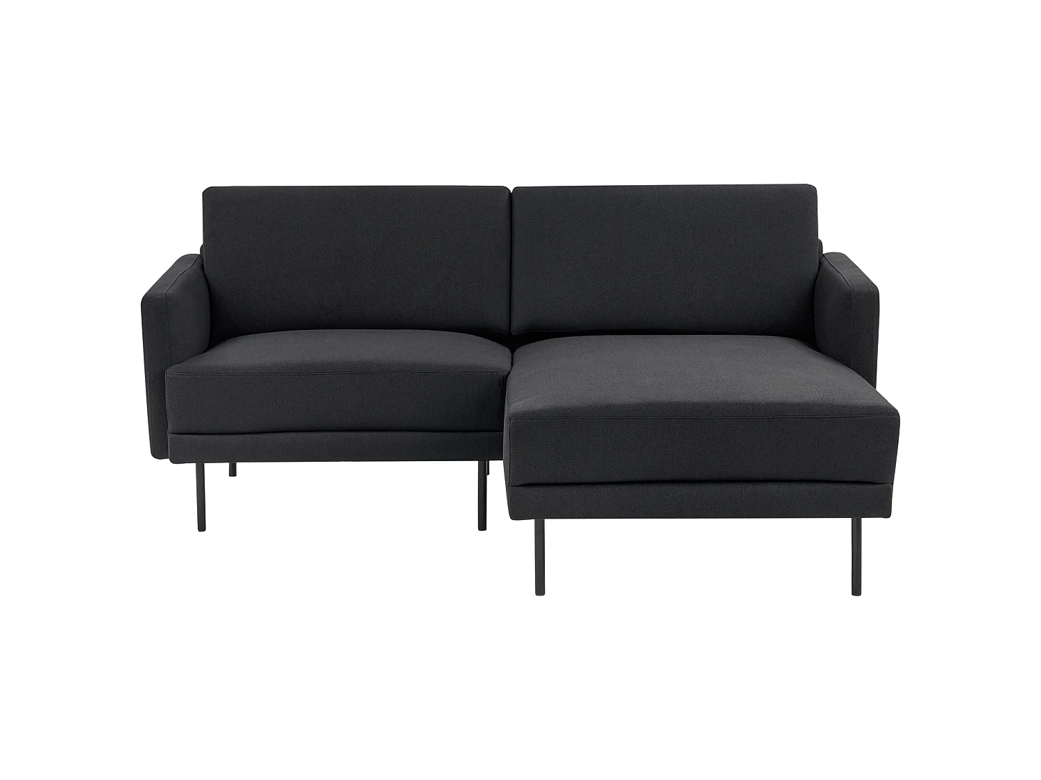 Canapé d'angle BREDA Tissu Noir 2 places Côté gauche