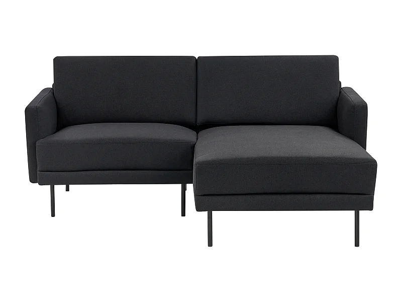 Canapé d'angle 2 places BREDA Tissu Noir Côté droite