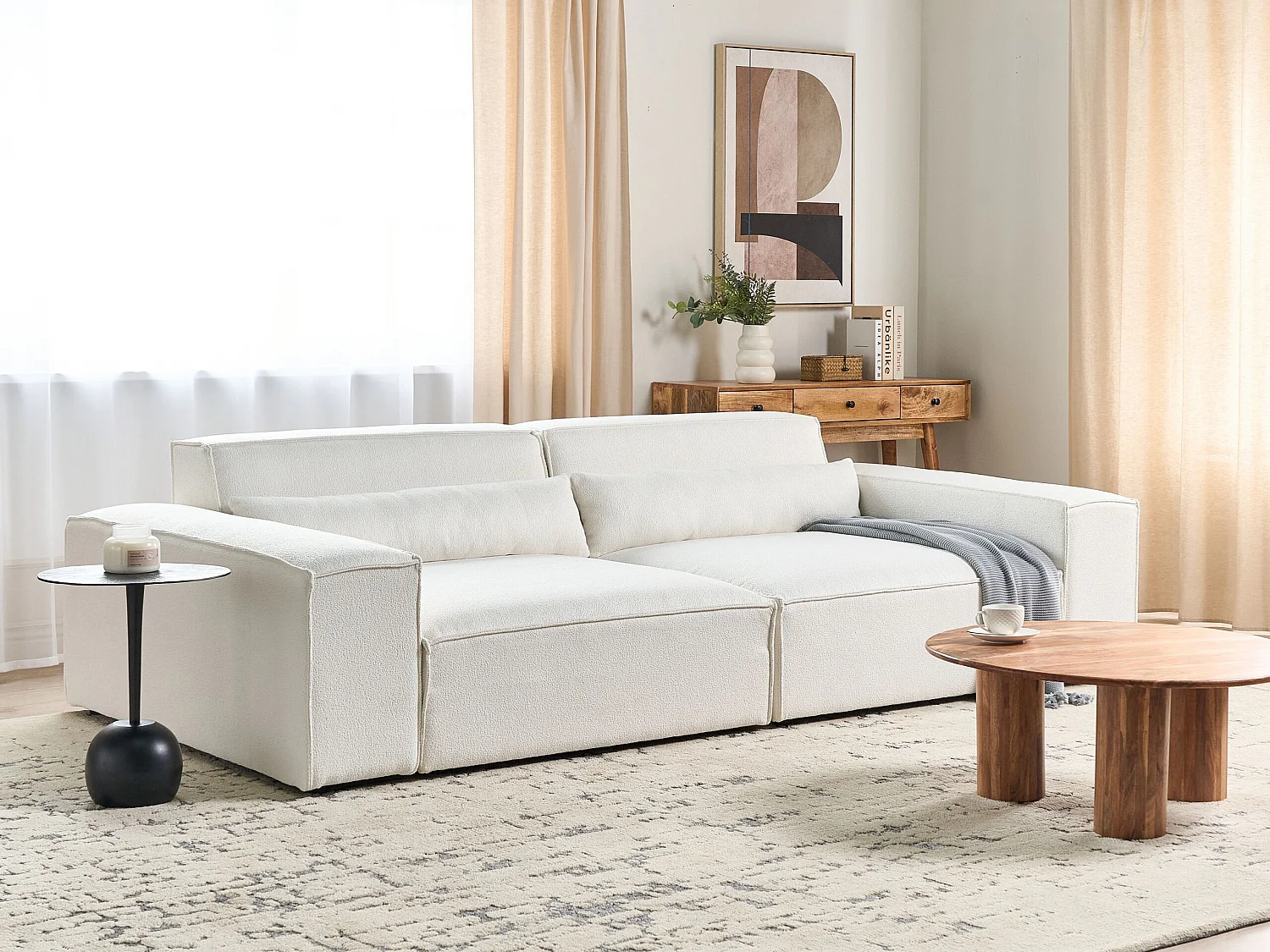 Modular Sofa 2 Seater HELLNAR Off-White Boucle