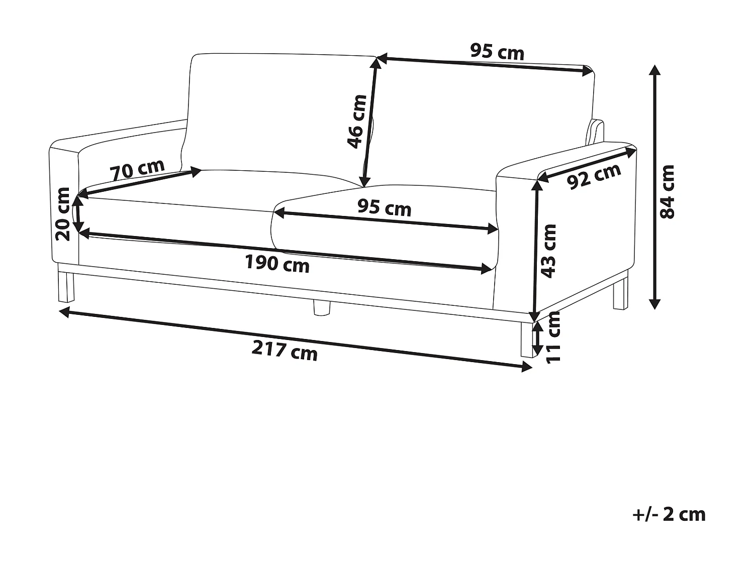 Canapé 3 places SIGGARD Bouclé Blanc