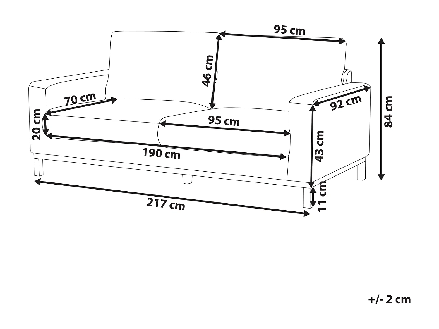 Canapé 3 places SIGGARD Bouclé Blanc