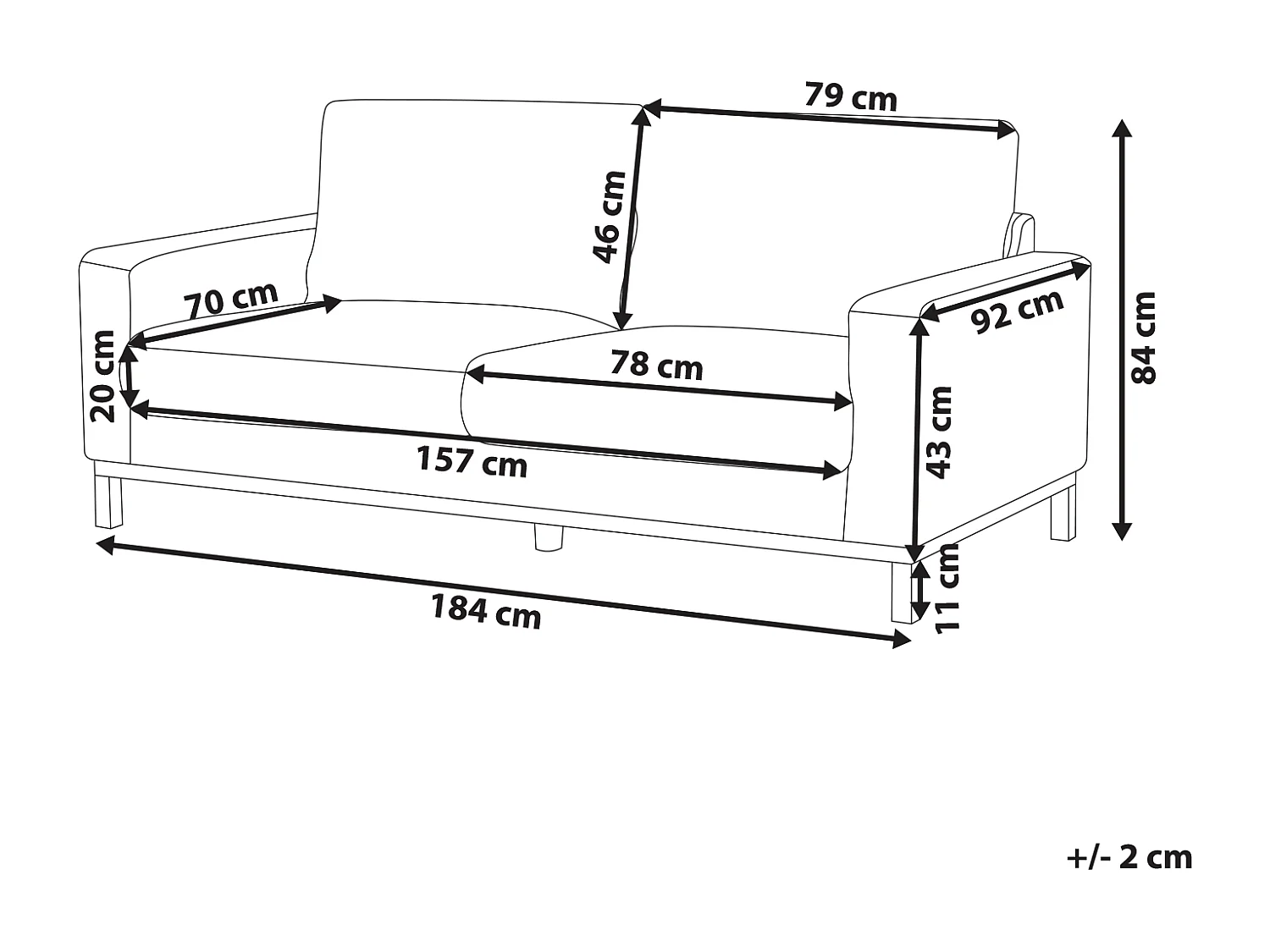 Bank SIGGARD Bouclé Wit 2-zitter