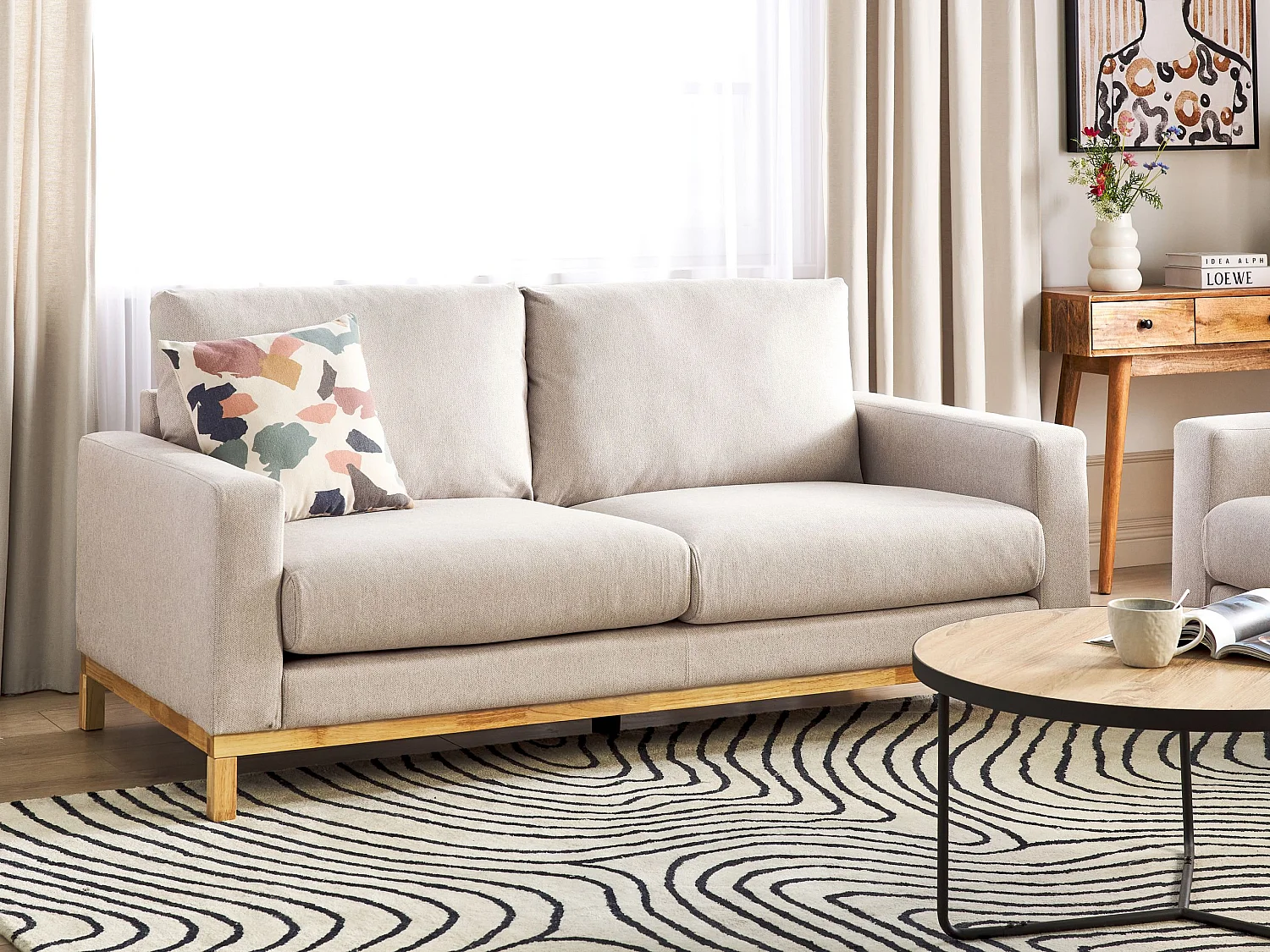 Sofa SIGGARD Stoff Beige 2-Sitzer