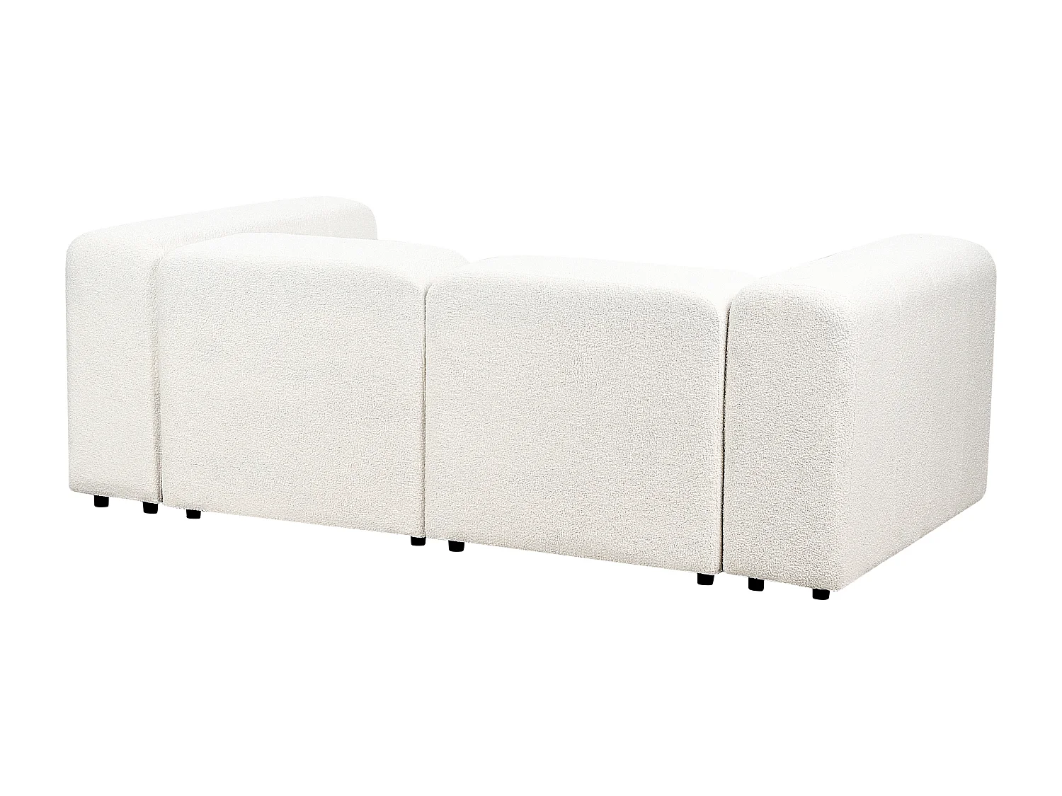 Canapé modulable 2 places FALSTERBO Bouclé Blanc avec ottoman