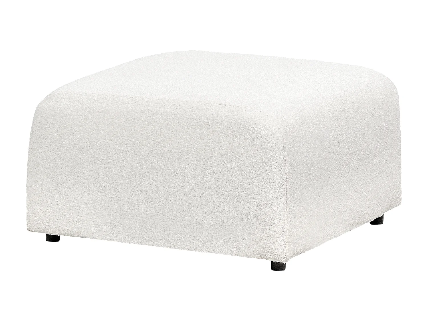 Canapé modulable 2 places FALSTERBO Bouclé Blanc avec ottoman