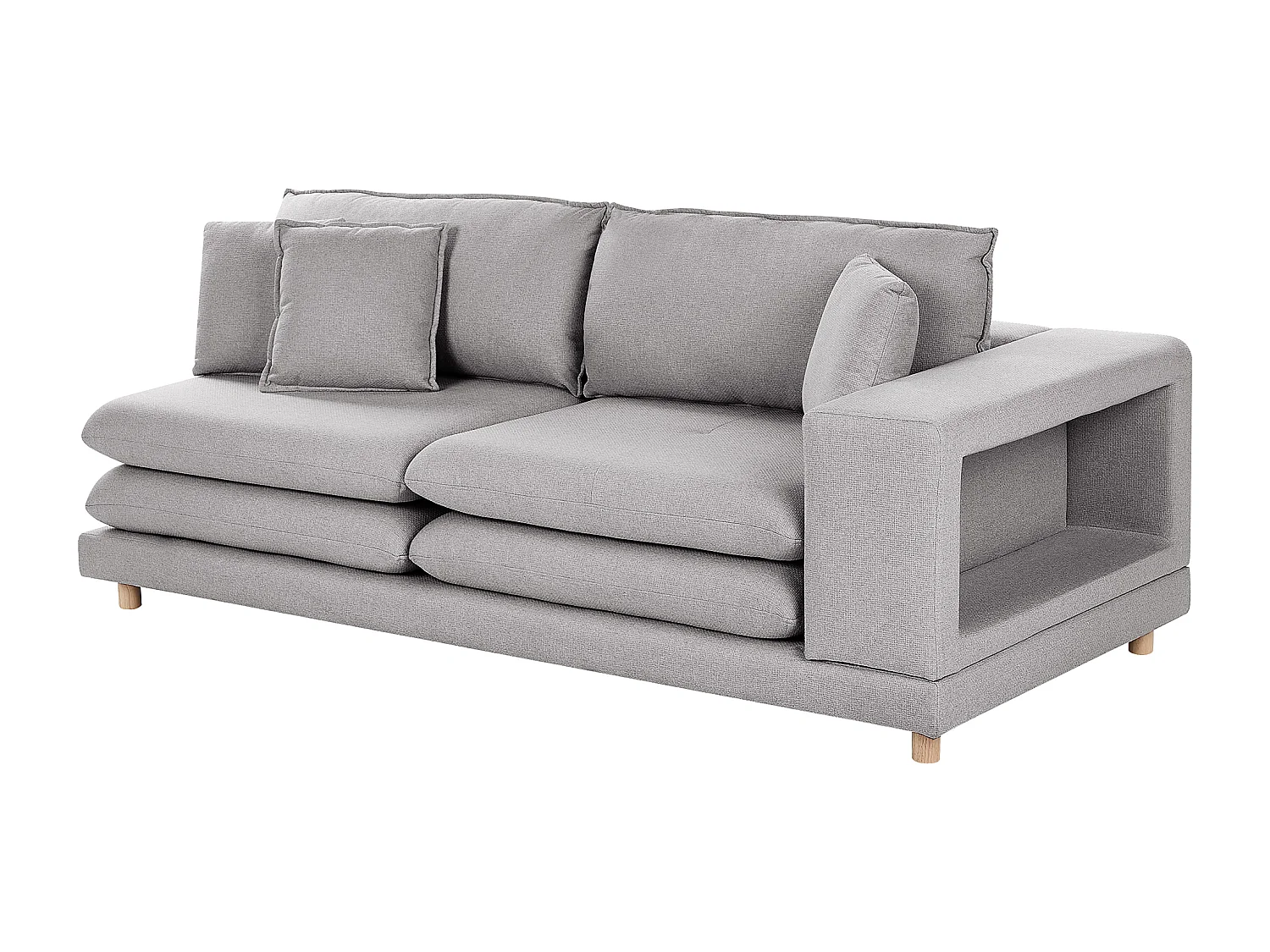 Sofa HEDEN Stoff Grau mit Kissen 2-Sitzer