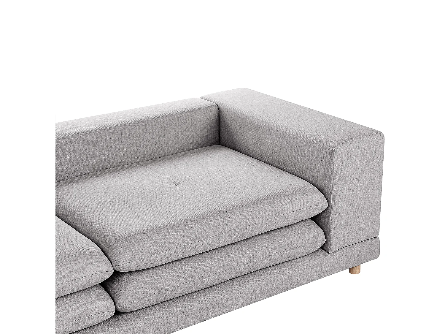 Canapé 2 places HEDEN Tissu Gris avec coussin