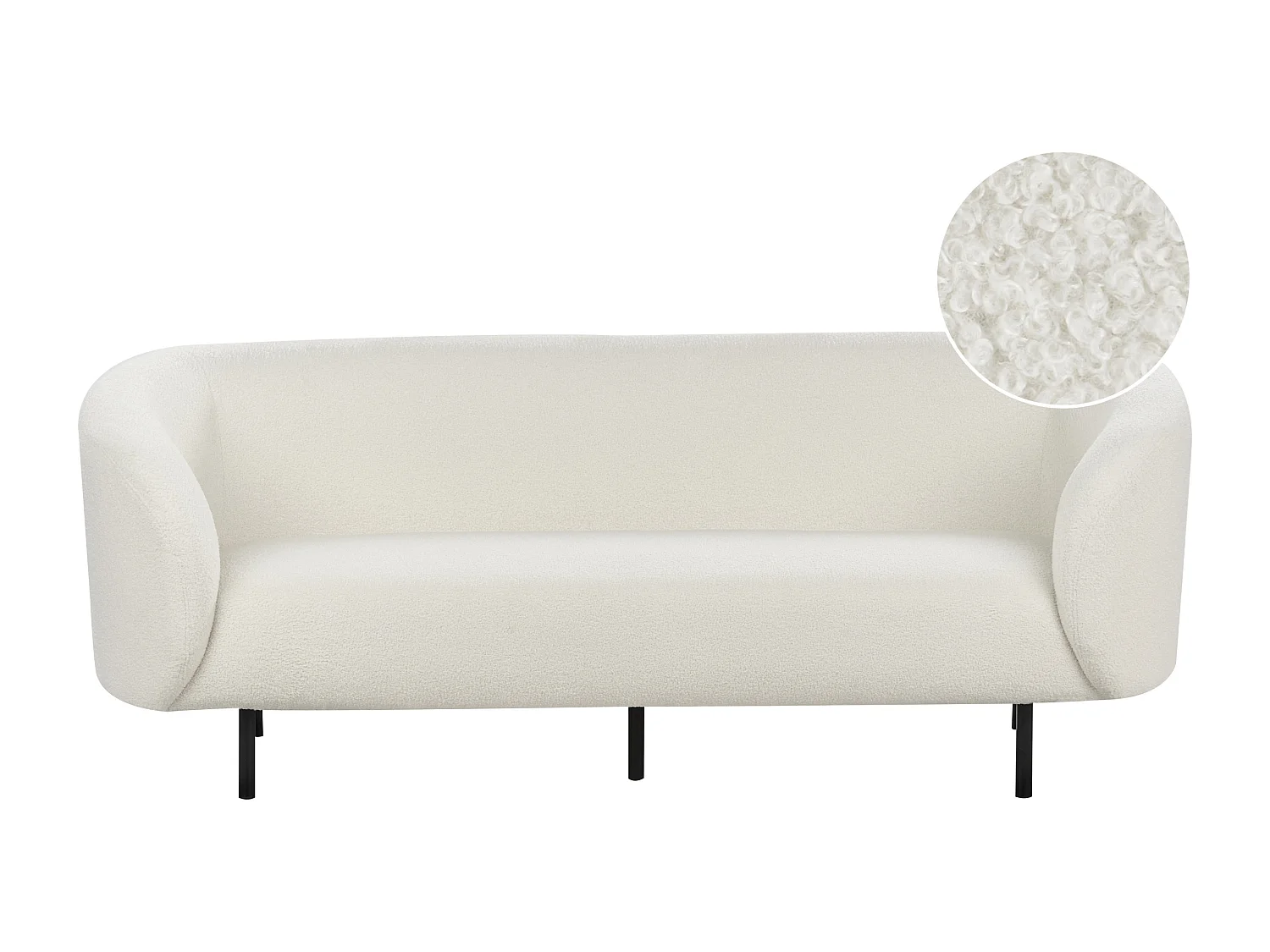 Sofa LOEN Bouclé Weiss 3-Sitzer