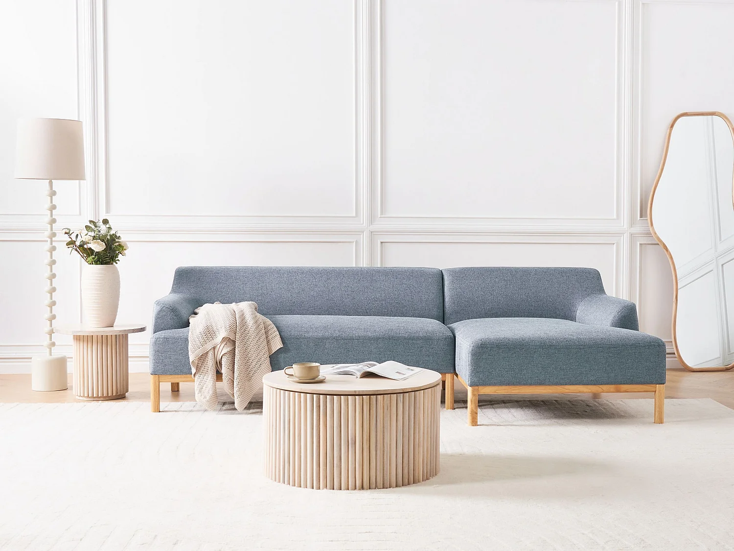 Narożnik SOSJO Niebieski dla 3 osób Lewostronny