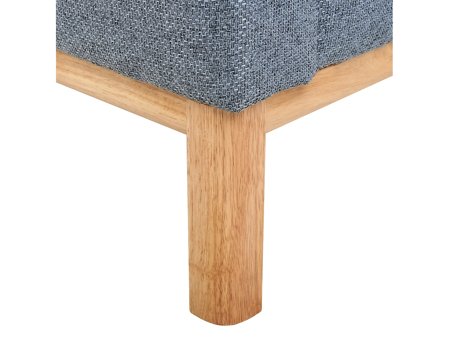 3-Sitzer Ecksofa Stoffbezug blau mit Chaiselounge links hohe Holzbeine Sosjo