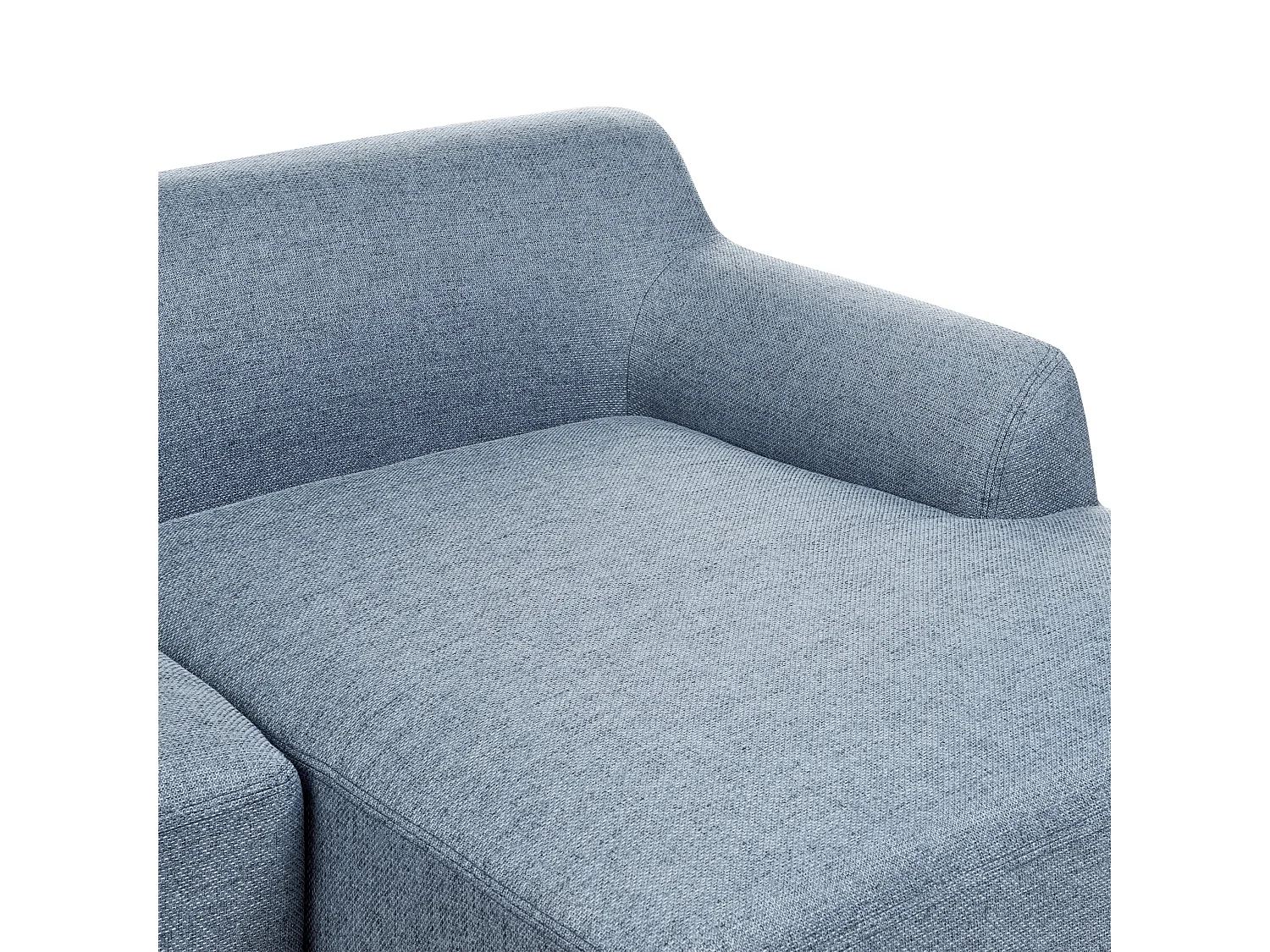 Canapé d'angle SOSJO Tissu Bleu 3 places Côté gauche