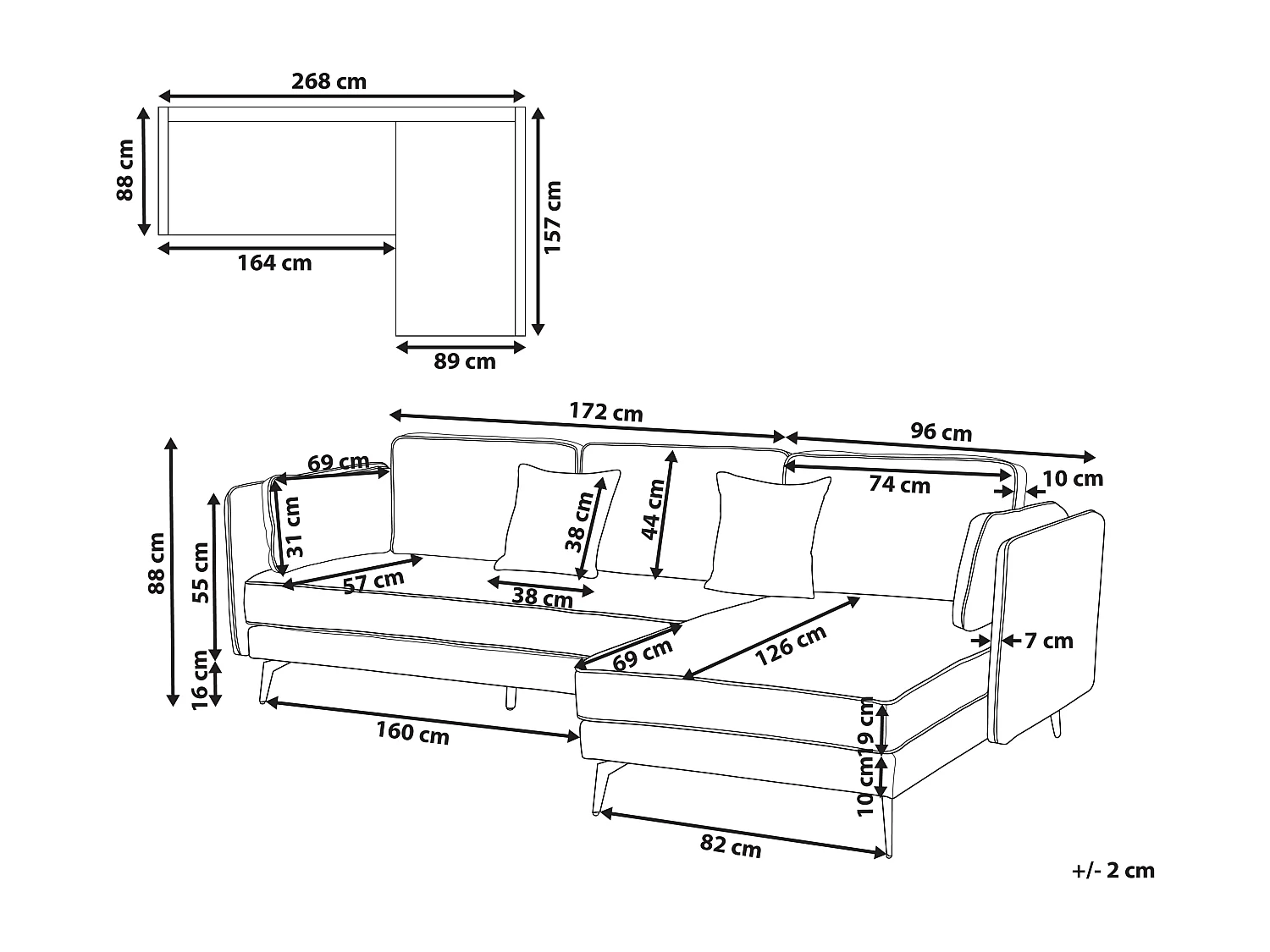 Divano angolare ALTAN Bouclé Bianco sporco 3 posti Lato Sinistro