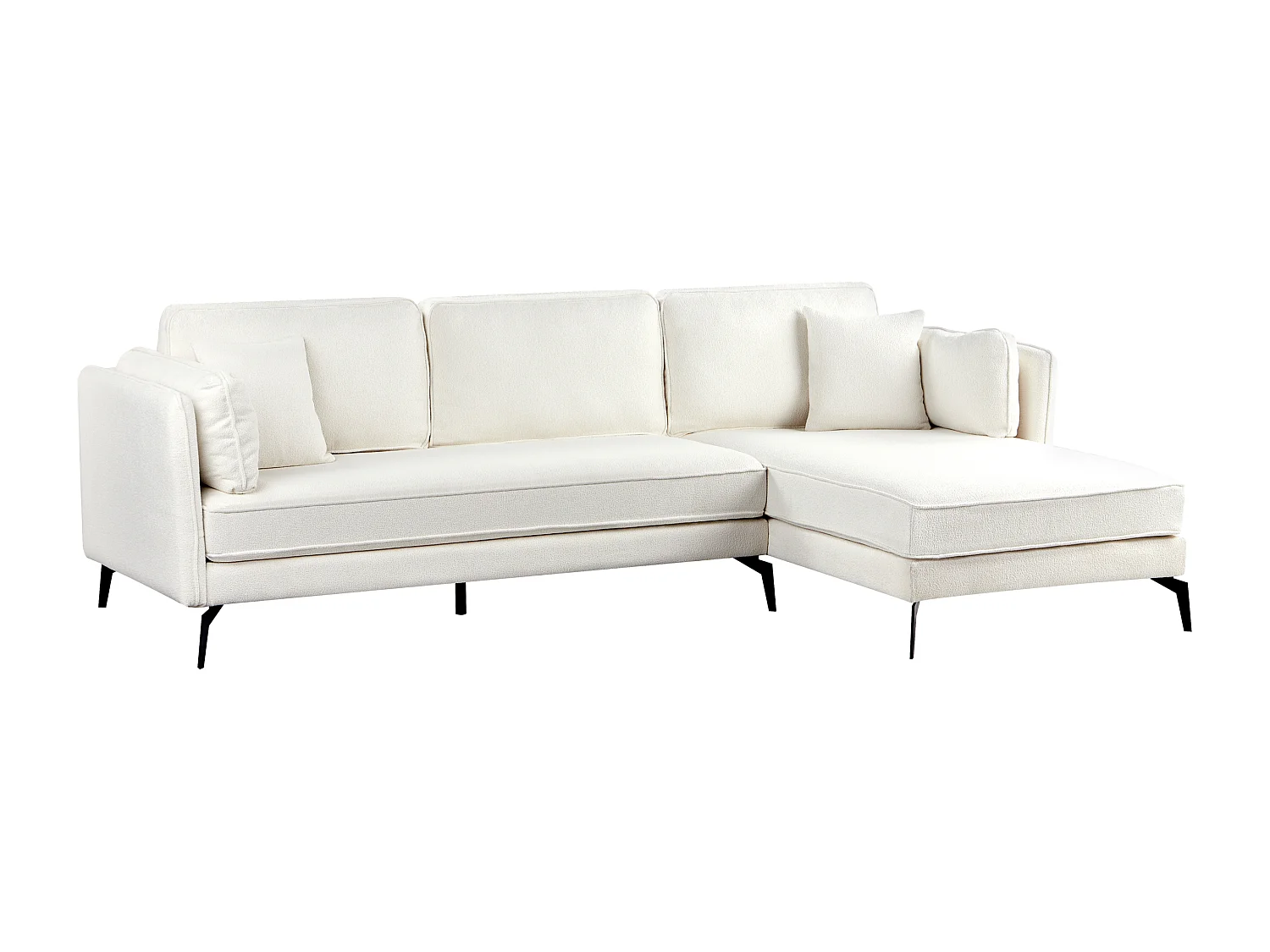 Divano angolare ALTAN Bouclé Bianco sporco 3 posti Lato Sinistro