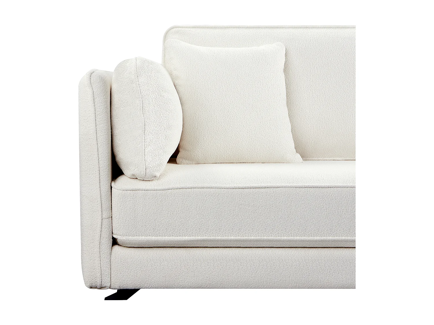 Divano angolare ALTAN Bouclé Bianco sporco 3 posti Lato Sinistro