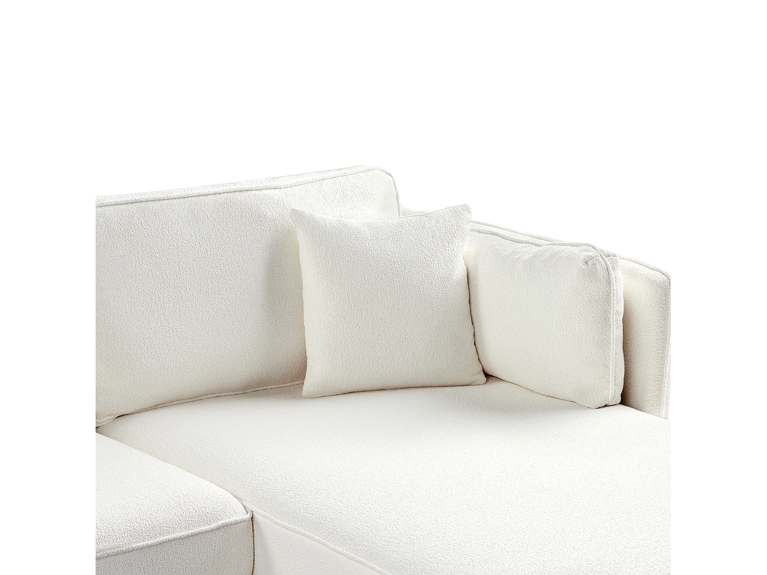 Divano angolare ALTAN Bouclé Bianco sporco 3 posti Lato Sinistro