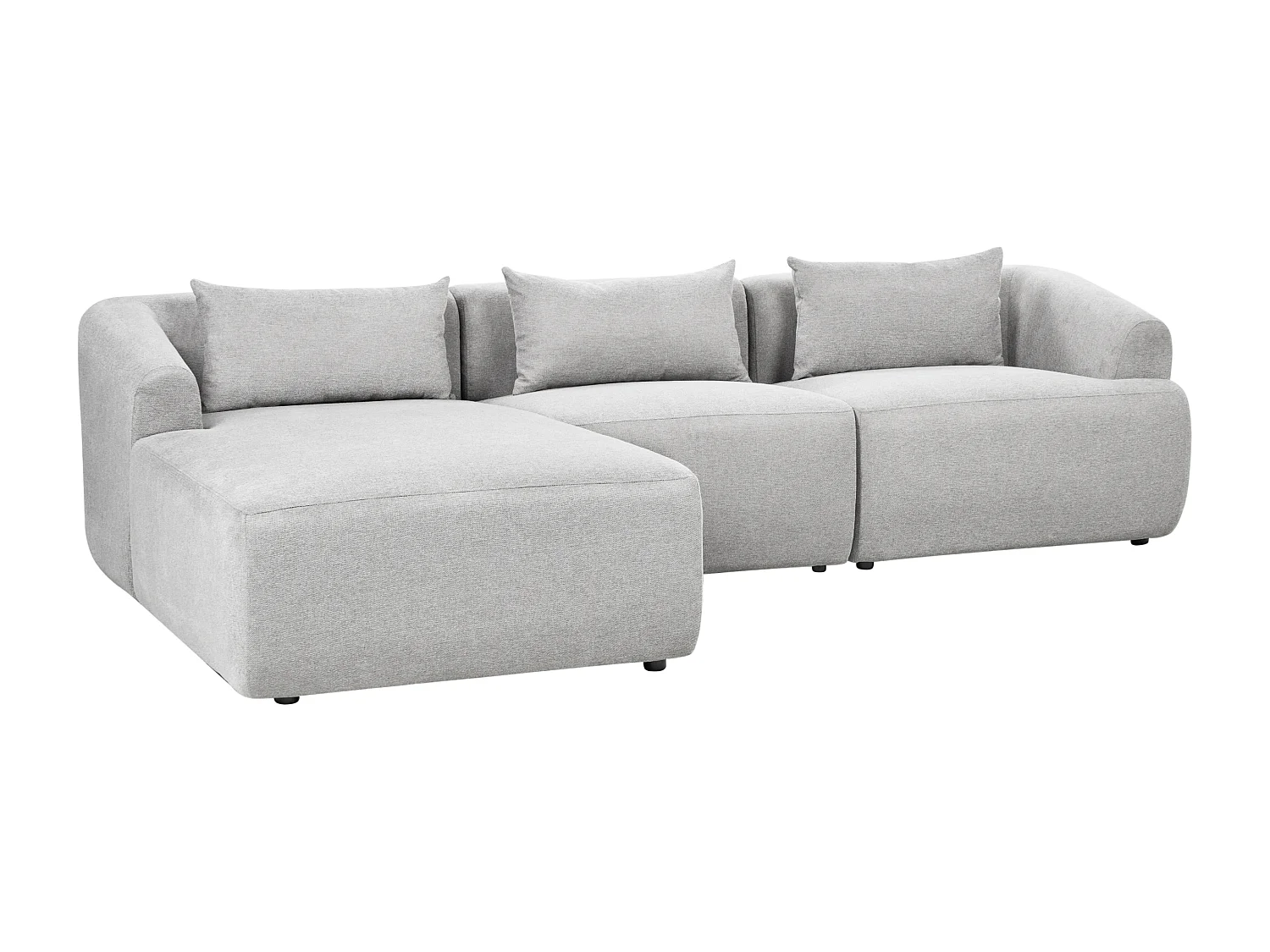 Canapé d'angle 3 places SVANSELE Tissu Gris clair Côté droit