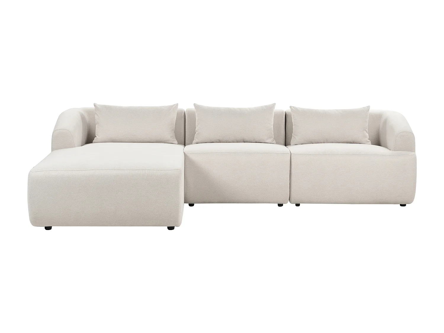 Canapé d'angle 3 places SVANSELE Tissu Beige clair Côté droit