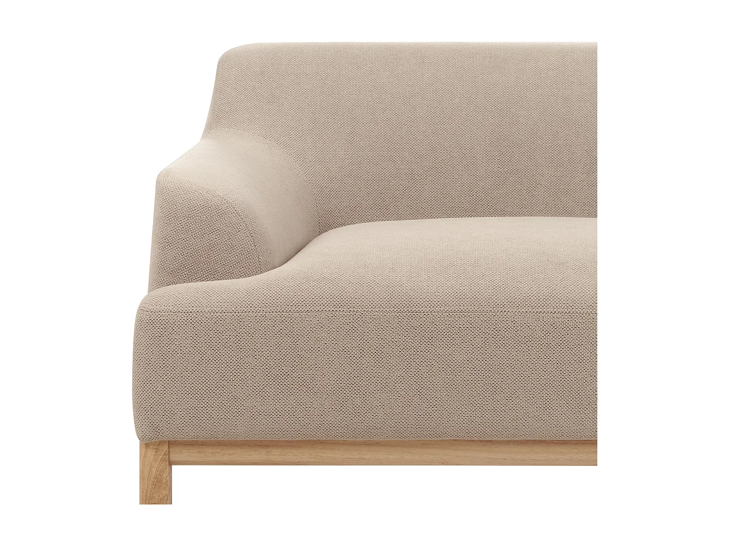 Canapé d'Angle à droite Pieds en Bois Meuble Coin de Salon en Tissu Polyester Taupe Sosjo