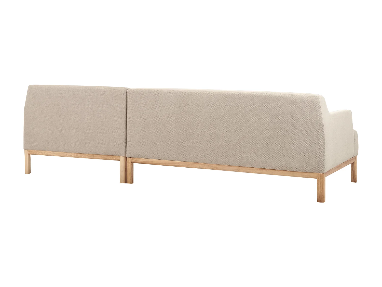 Canapé d'angle SOSJO Tissu Taupe 3 places Côté gauche