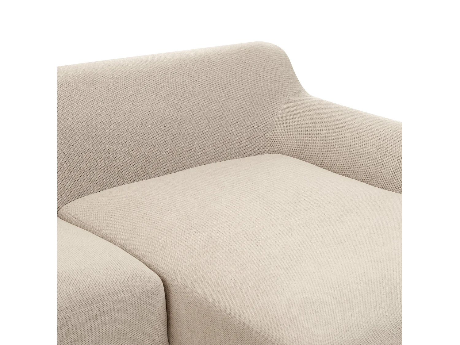 Canapé d'angle SOSJO Tissu Taupe 3 places Côté gauche