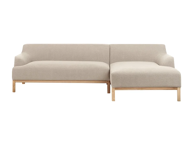 Ecksofa SOSJO Stoff Taupe 3-Sitzer linksseitig