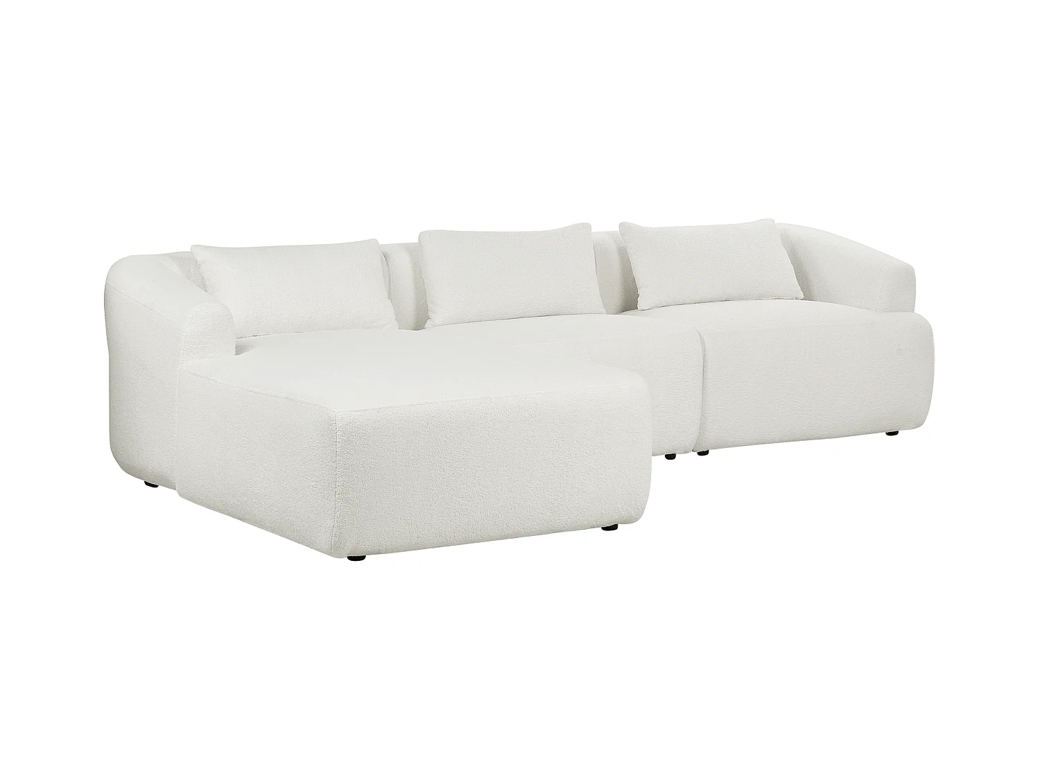 Hoekbank SVANSELE Bouclé Gebroken wit 3-zitter Rechterzijde